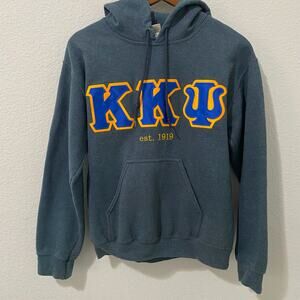 KKPsi Hoodie Mens Small Gildan Greek Fraternity Sweatshirt Charcoal Gray